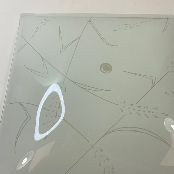 Vintage Frosted Glass Square Light Fixture Cover Etched Abstract Wheat Design - Picture 12 of 13